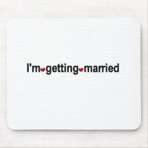 Red Hearts I'm Getting Married Mouse Pad