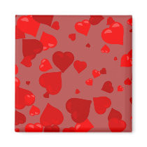 Red Hearts Fridge Magnet