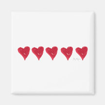 Red Hearts Magnet