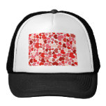 Red hearts pattern trucker hat