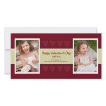 Red Hearts photo valentine card