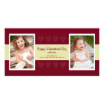 Red Hearts photo valentine card Customized Photo Card