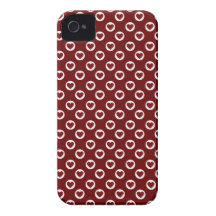 Red hearts polka dots iPhone 4 cases