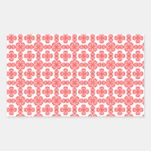 Red Hearts Rectangle Stickers