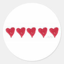 Red Hearts Sticker