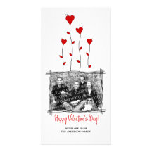 Red Hearts Valentine's Day photo card