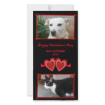 Red Hearts  Vertical Photo Card Template
