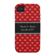 Red hearts wedding favors Case-Mate iPhone 4 covers