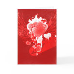 Red Hearts with wings Skateboard Valentine's Card