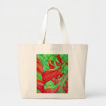 Red Heliconia Tote Bags