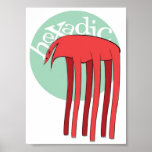 Red Hexadic Poster