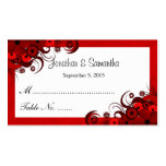 Red Hibiscus Floral Wedding Table Place Cards Business Cards