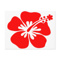 Red hibiscus flower postcards