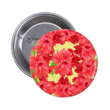 Red Hibiscus Flowers Pins