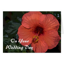 Red Hibiscus Second Wedding Cards