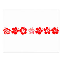Red Hibiscus Theme Postcards