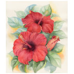 Red Hibiscus Tropical Flower Painting - Multi t-shirts