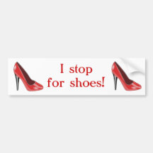 Red High Heel Shoe Bumper Sticker