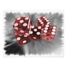 Red High Roller Dice Las Vegas Custom Invite