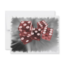 Red High Roller Dice Las Vegas Custom Invite
