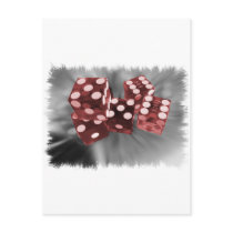 Red High Roller Dice Las Vegas Post Cards