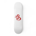 Red Hindu Symbol Om Aum Devanagari Calligraphy skateboards