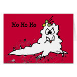 Red Ho Ho Ho Cartoon Slug Escargot Christmas Card