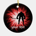 Red Hockey Christmas Ornaments