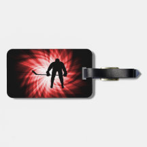 Red Hockey Tags For Bags
