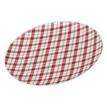 Red Holiday Plaid Dinner Plate
