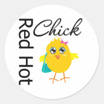 Red Hot Chick 2 Round Sticker