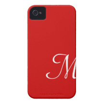Red Hot Custom Initial Monogram iPhone 4 Case
