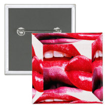 Red Hot Lipstick Lips Pins