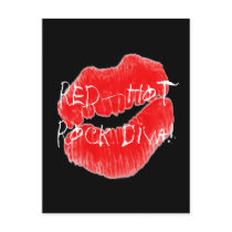 Red Hot Rock Diva Lips IV Postcards
