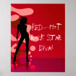 Red Hot Rock Star Diva Poster posters
