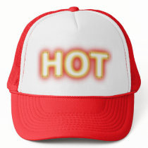 Red Hot White Glowing Logo Sports Team Clubbing Trucker Hats