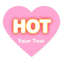 Red Hot White Glowing Romantic Pink Heart Heart Stickers