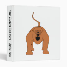 Red Howler Monkey Cartoon Binder