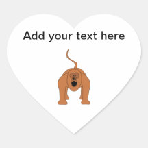 Red Howler Monkey Cartoon Heart Sticker