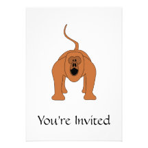 Red Howler Monkey Cartoon Invite