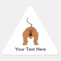 Red Howler Monkey Cartoon Triangle Stickers