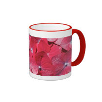 Red hydrangea mugs