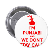 (RED) I'm Punjabi and We Don't Stay Calm Pinback Button
