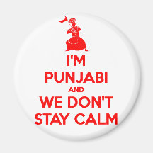 (RED) I'm Punjabi and We Don't Stay Calm Magnet