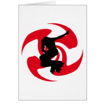 RED INLINE SKATES CARD