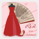 Red is a Statement Square Sticker