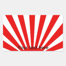 Red Japanese sunburst Rectangular Stickers
