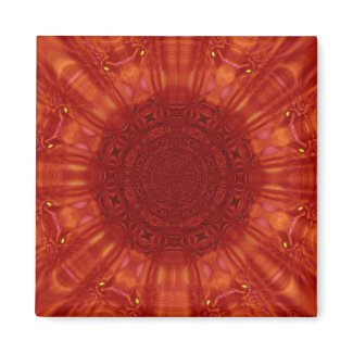 Red Jeweled Digital Art Flower Magnet