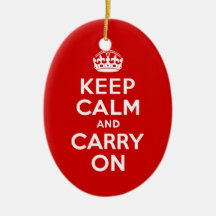Red Keep Calm and Carry On Ornament