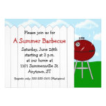 Red Kettle Grill and Picket Fence Party Invitation